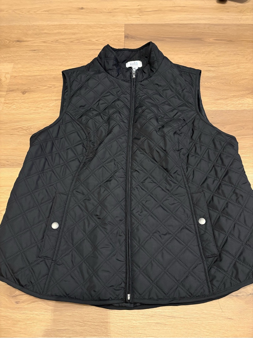 Croft & Barrow Quilted Sleeveless Vest Black EUC Size Extra Large